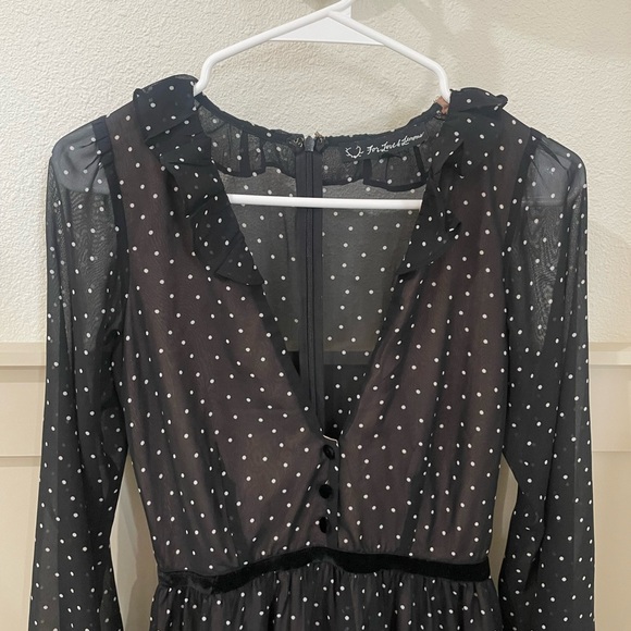 For Love And Lemons Black Sheer Polka Dot Maxi Dress - Picture 4 of 11